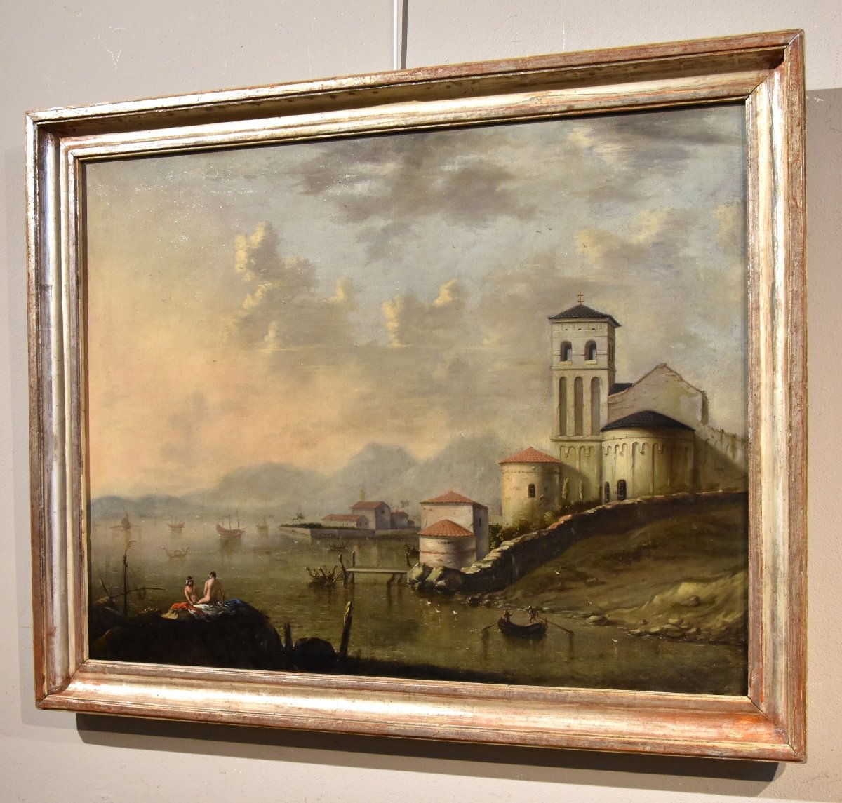 Mediterranean Coastal Landscape, Flemish Painter Active In Italy In The 18th Century-photo-7