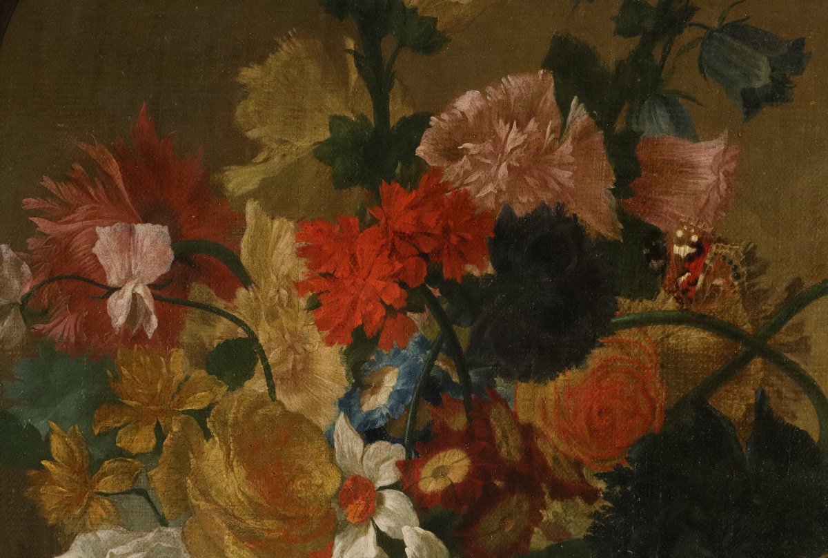 Vase Of Flowers With Butterflies In A Niche, Jan Van Huysum (amsterdam 1682 - 1749)-photo-5