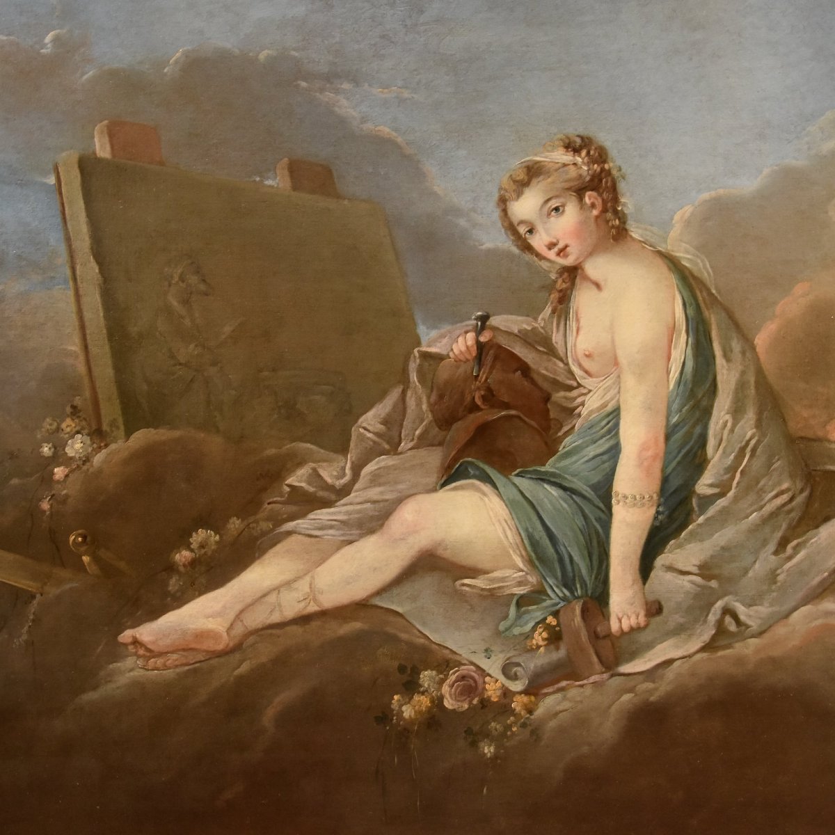 Allegory Of Sculpture, Pierre Charles Trémolières (cholet, 1703 – Paris, 1739)-photo-4