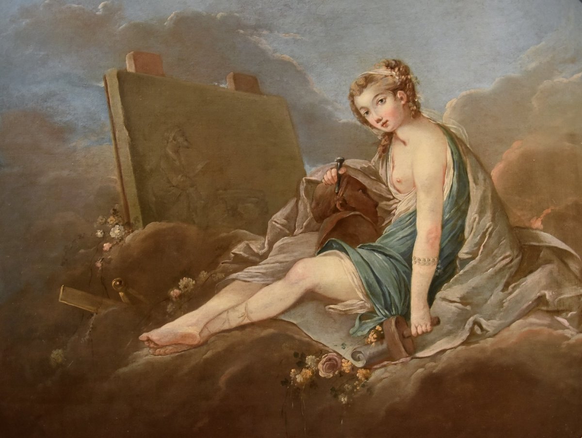 Allegory Of Sculpture, Pierre Charles Trémolières (cholet, 1703 – Paris, 1739)