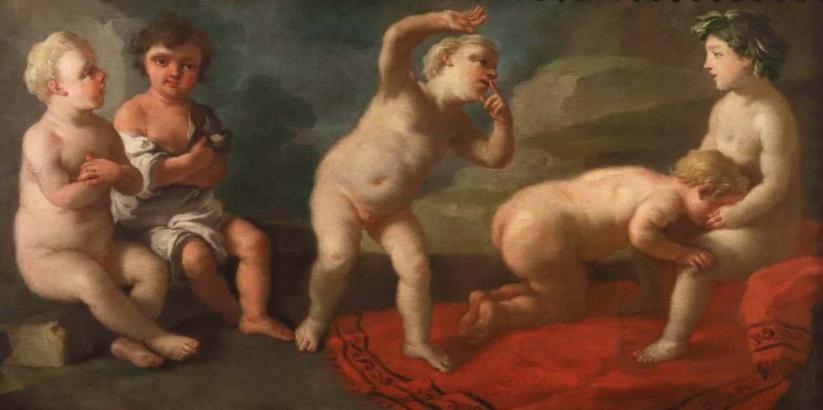 The Slap Game, Francesco De Mura (naples, 1696 – Naples, 1782) And Workshop