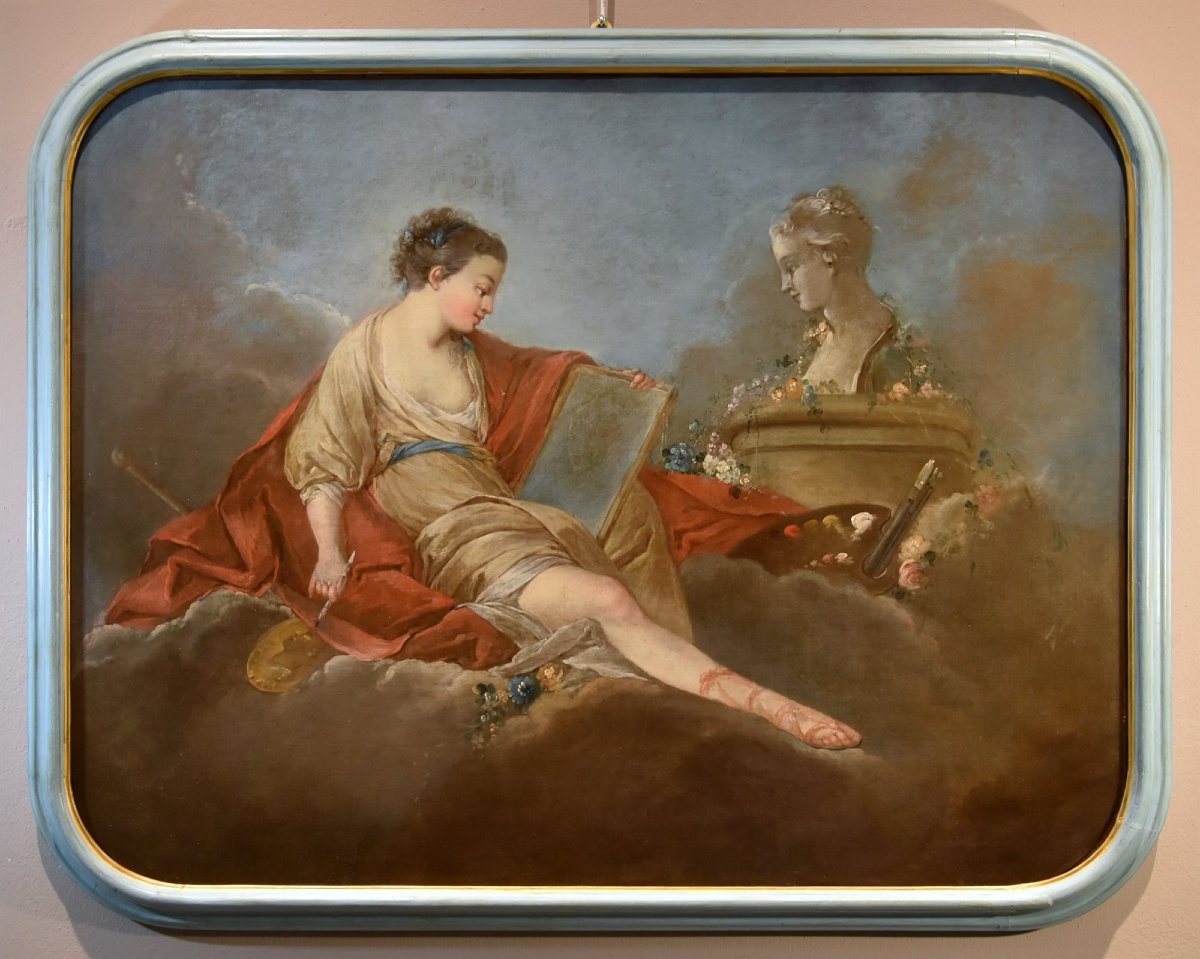 Allegory Of Painting And Drawing, Pierre Charles Trémolières (cholet, 1703 – Paris, 1739)-photo-2
