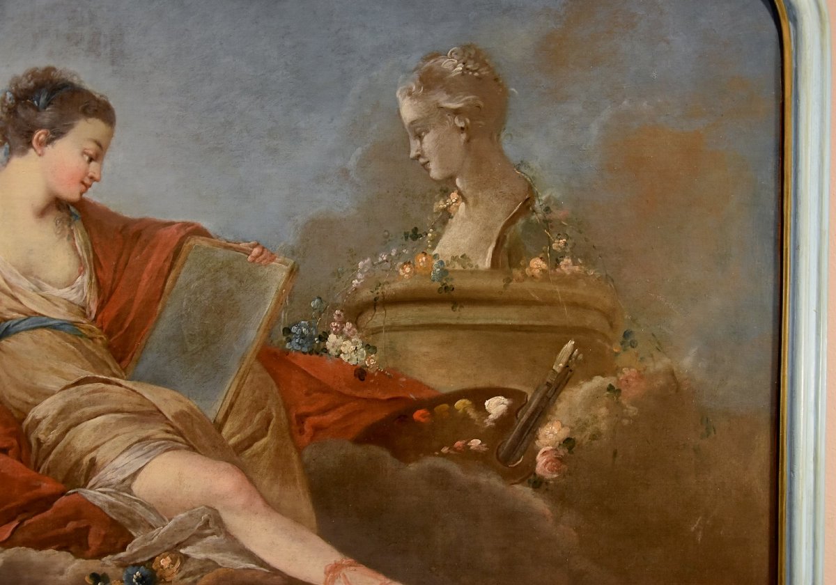 Allegory Of Painting And Drawing, Pierre Charles Trémolières (cholet, 1703 – Paris, 1739)-photo-3