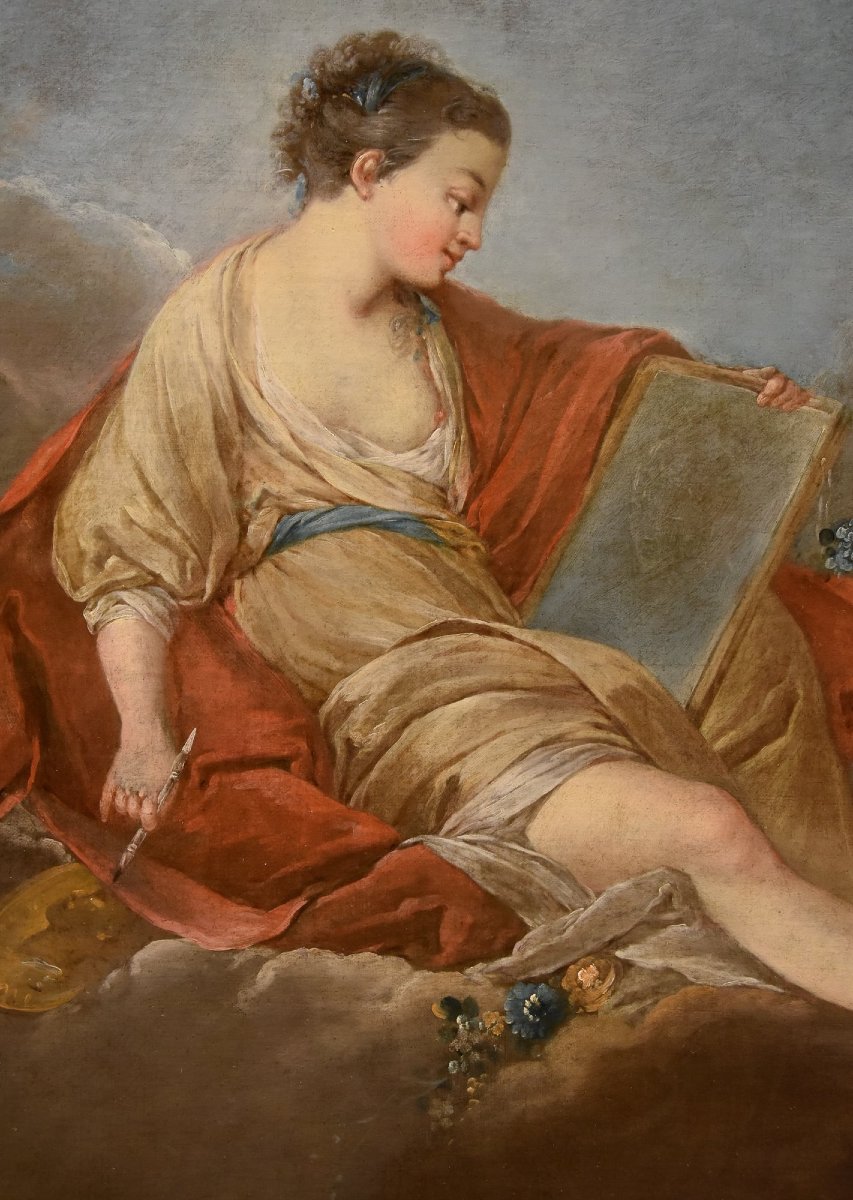 Allegory Of Painting And Drawing, Pierre Charles Trémolières (cholet, 1703 – Paris, 1739)-photo-2