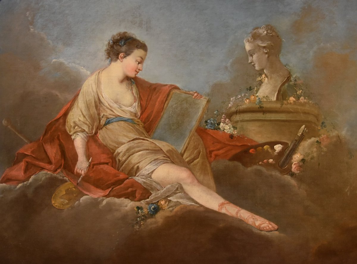 Allegory Of Painting And Drawing, Pierre Charles Trémolières (cholet, 1703 – Paris, 1739)