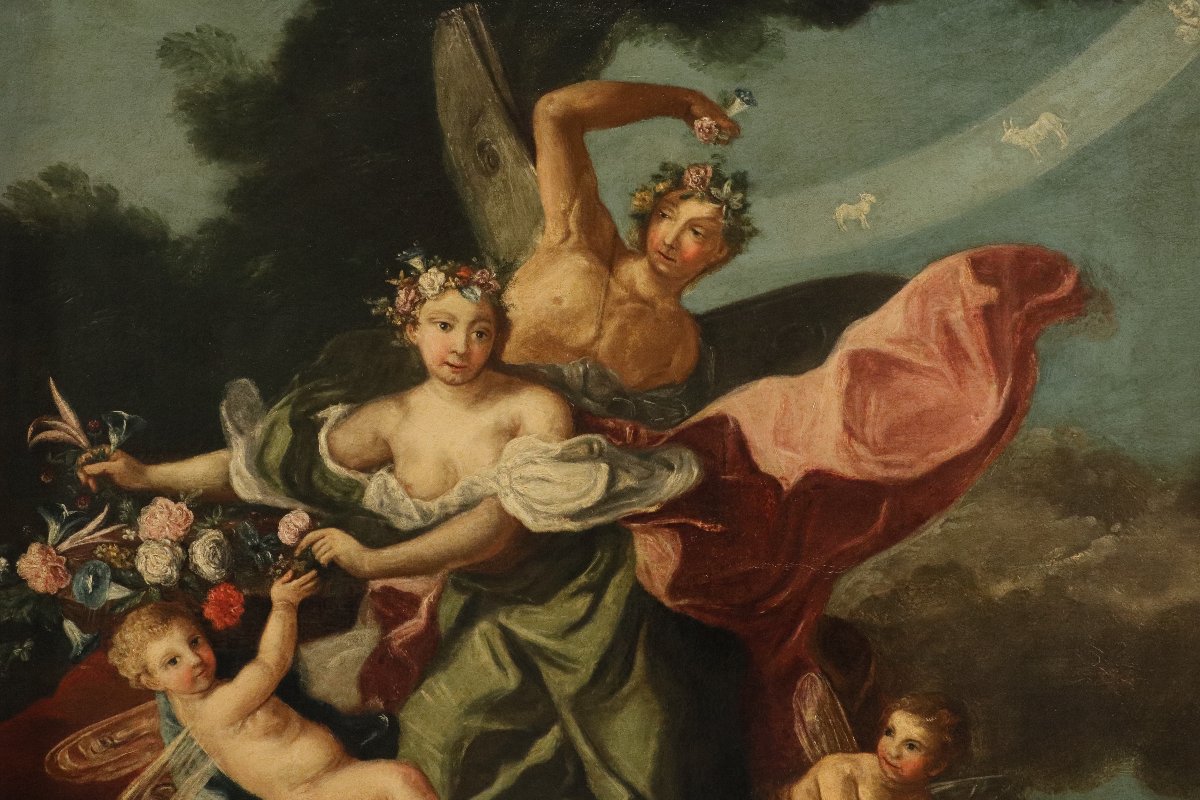 Jacopo Amigoni (Venise, 1682 - Madrid, 1752) Le Triomphe de Flore et de Zéphyr-photo-4