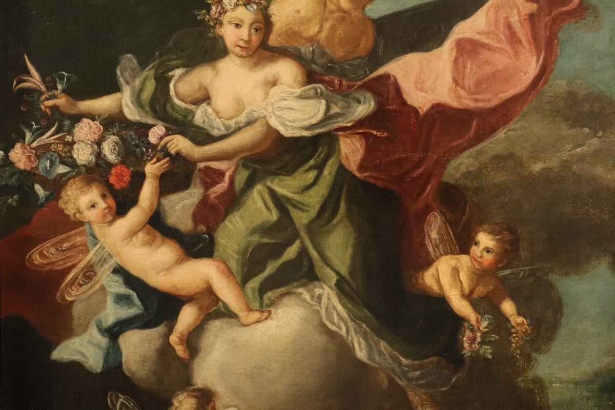 Jacopo Amigoni (Venise, 1682 - Madrid, 1752) Le Triomphe de Flore et de Zéphyr-photo-1