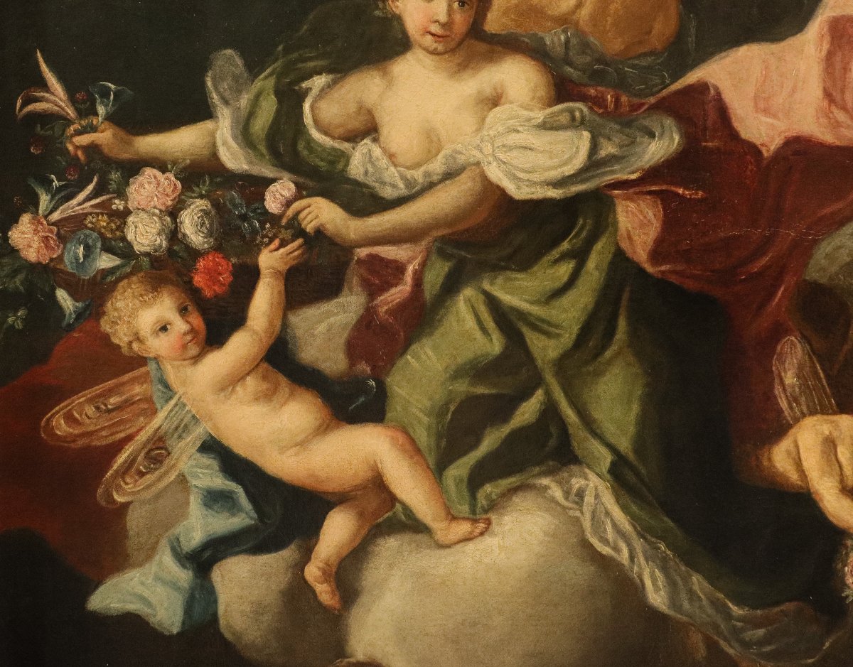 Jacopo Amigoni (Venise, 1682 - Madrid, 1752) Le Triomphe de Flore et de Zéphyr-photo-2