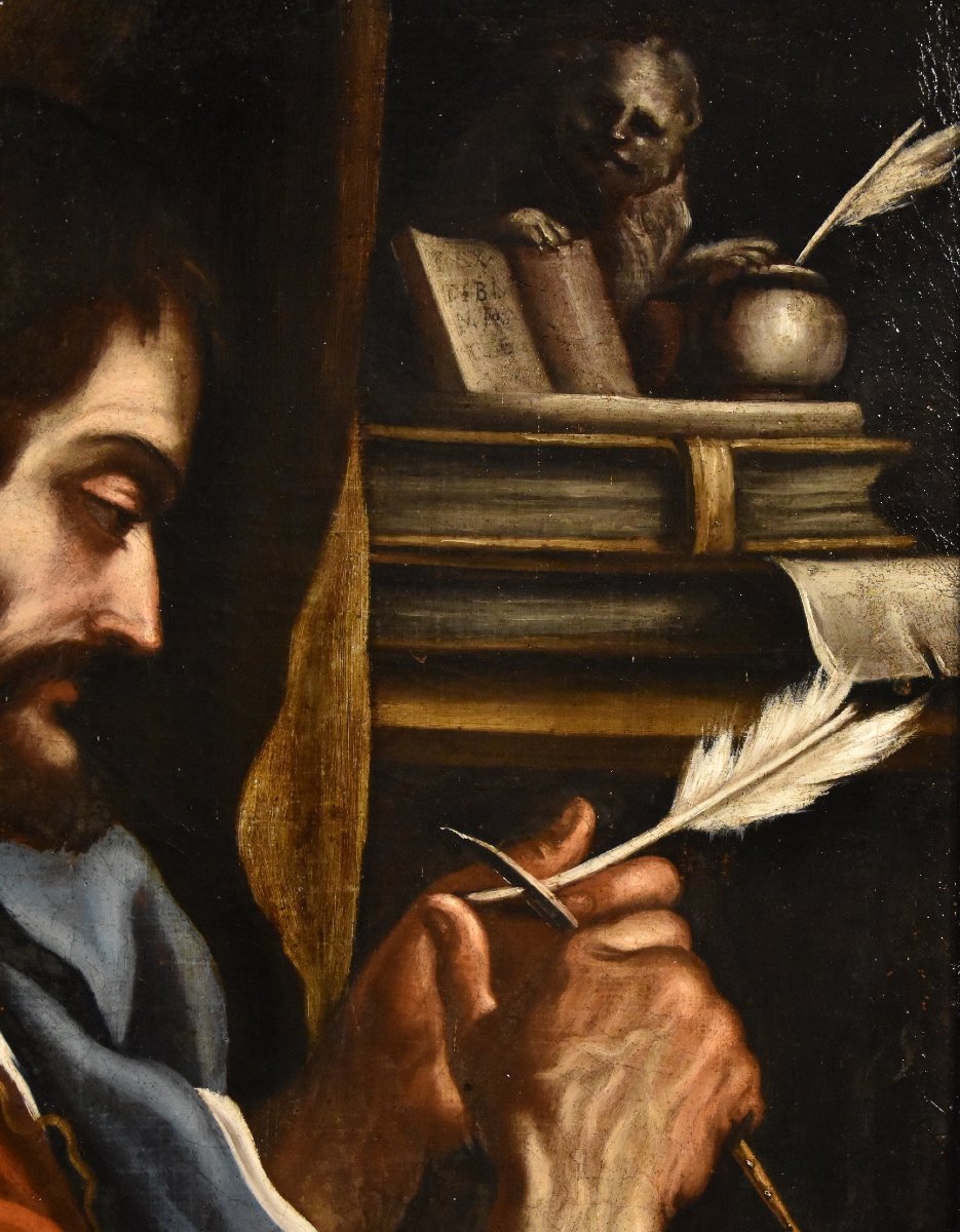 Saint Marc l'Evangéliste, Bartolomeo Gennari (cento, 1594 - Bologne, 1661) Attribuable à -photo-4