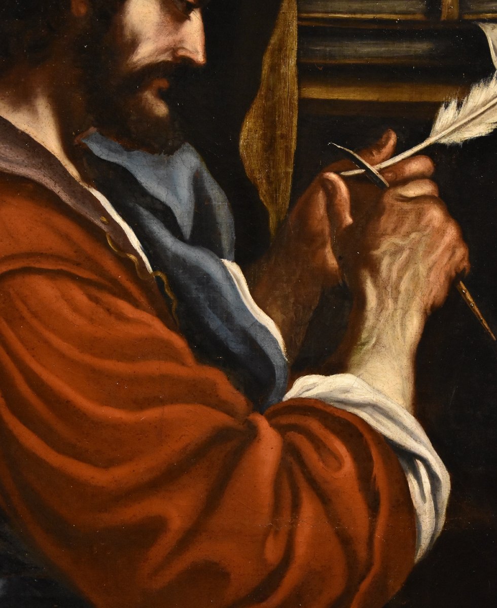 Saint Marc l'Evangéliste, Bartolomeo Gennari (cento, 1594 - Bologne, 1661) Attribuable à -photo-3