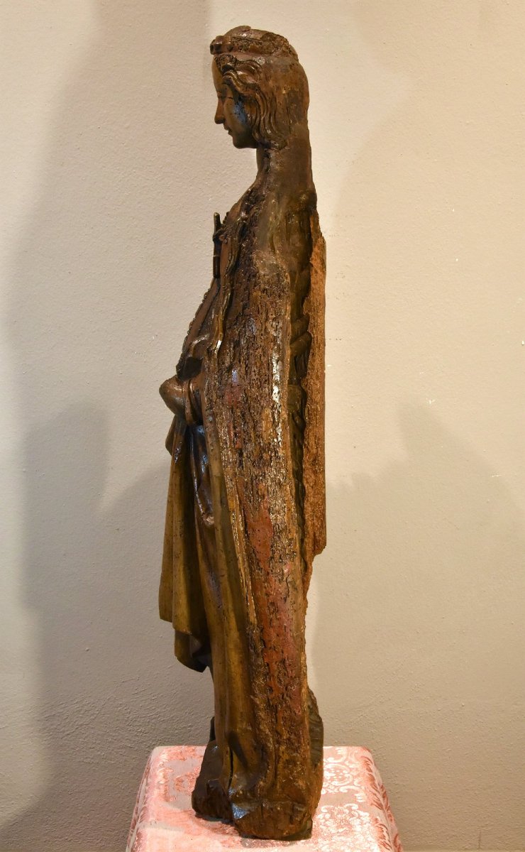 Sculpture en bois, Sainte Catherine, Bas-Rhin, vers 1480-photo-5