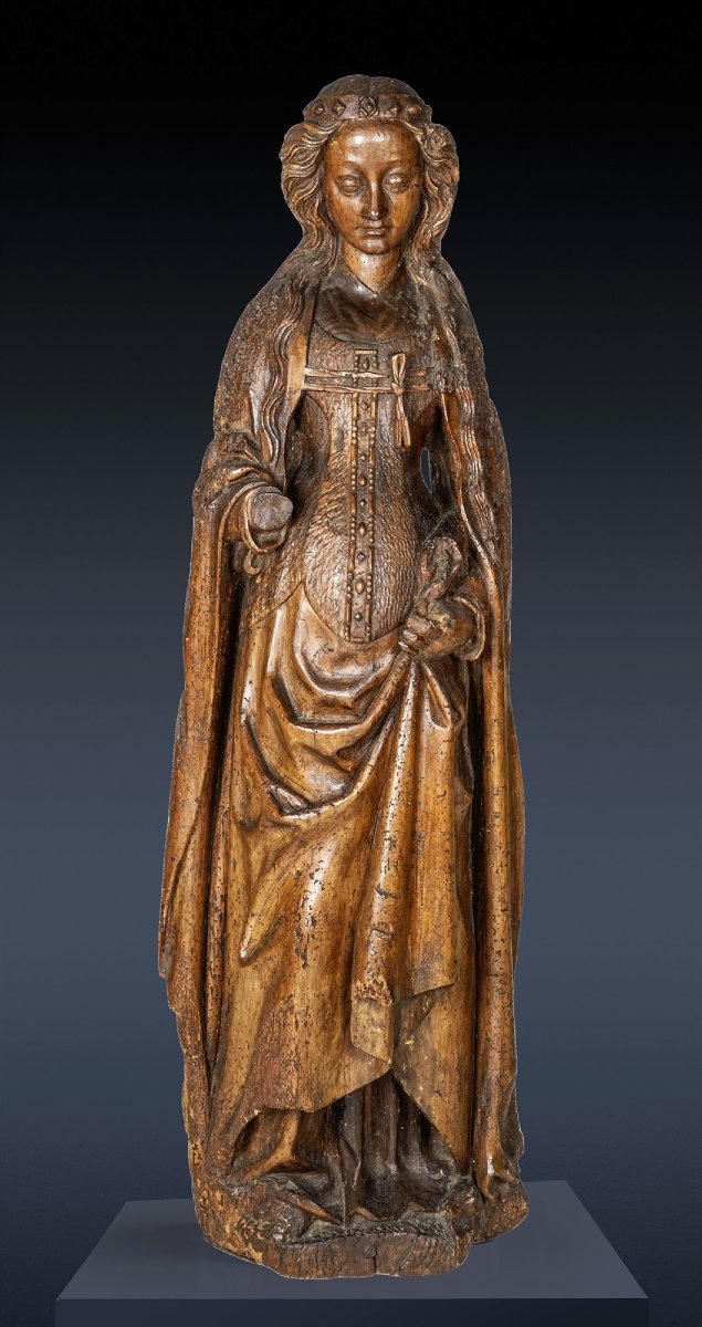 Sculpture en bois, Sainte Catherine, Bas-Rhin, vers 1480