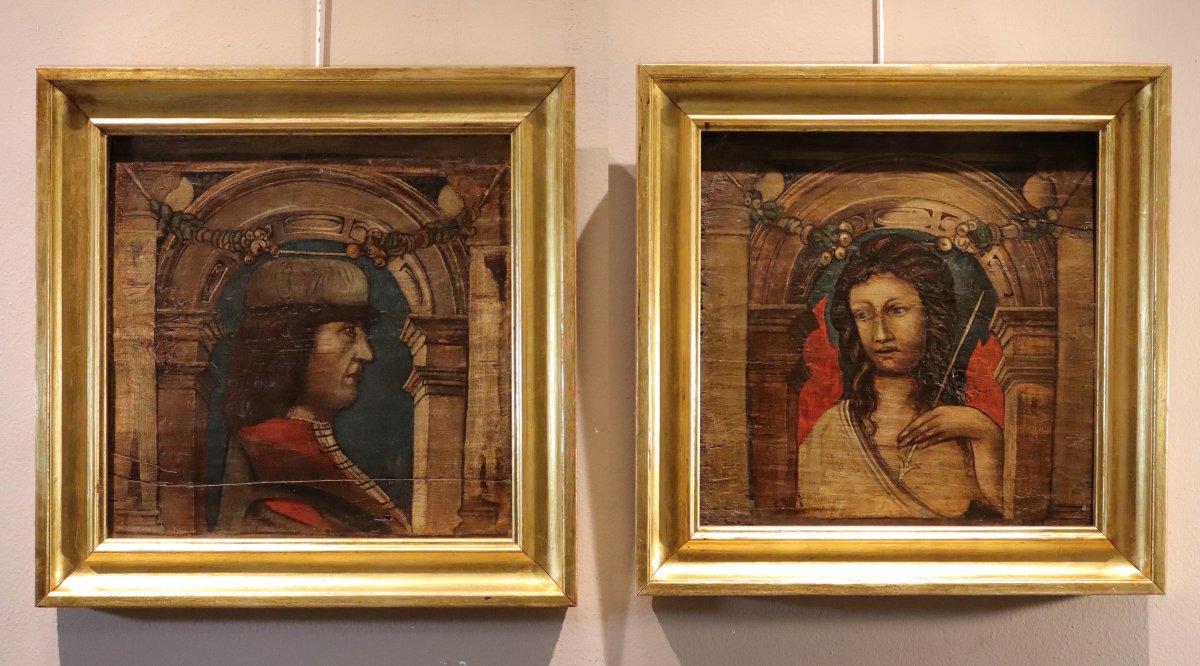 Pair Of Ceiling Panels, Bonifacio Bembo (brescia, 1420 – Milan, 1480), A Follower Of-photo-2