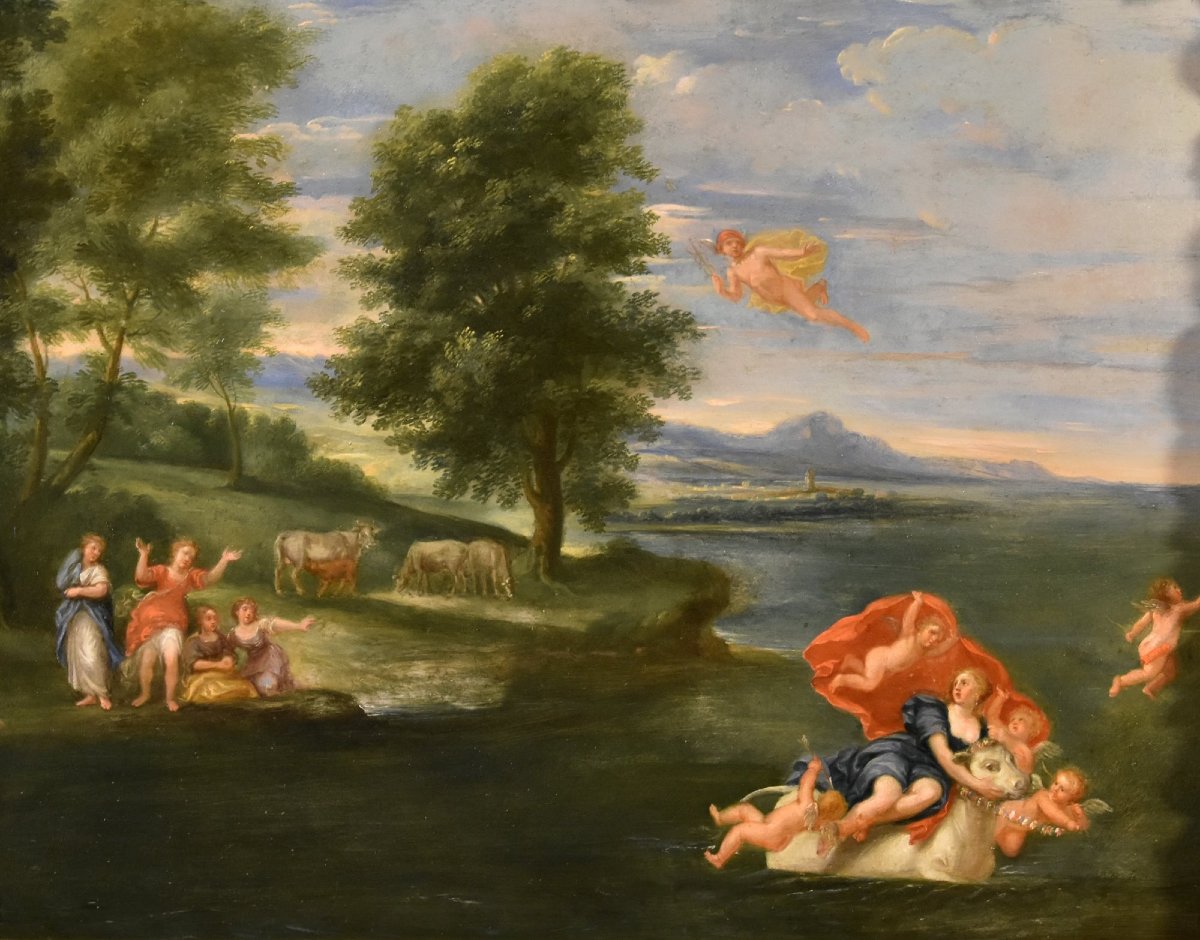 L'enlèvement d'Europe, Francesco Albani (Bologne 1578 - 1660) Suiveur de