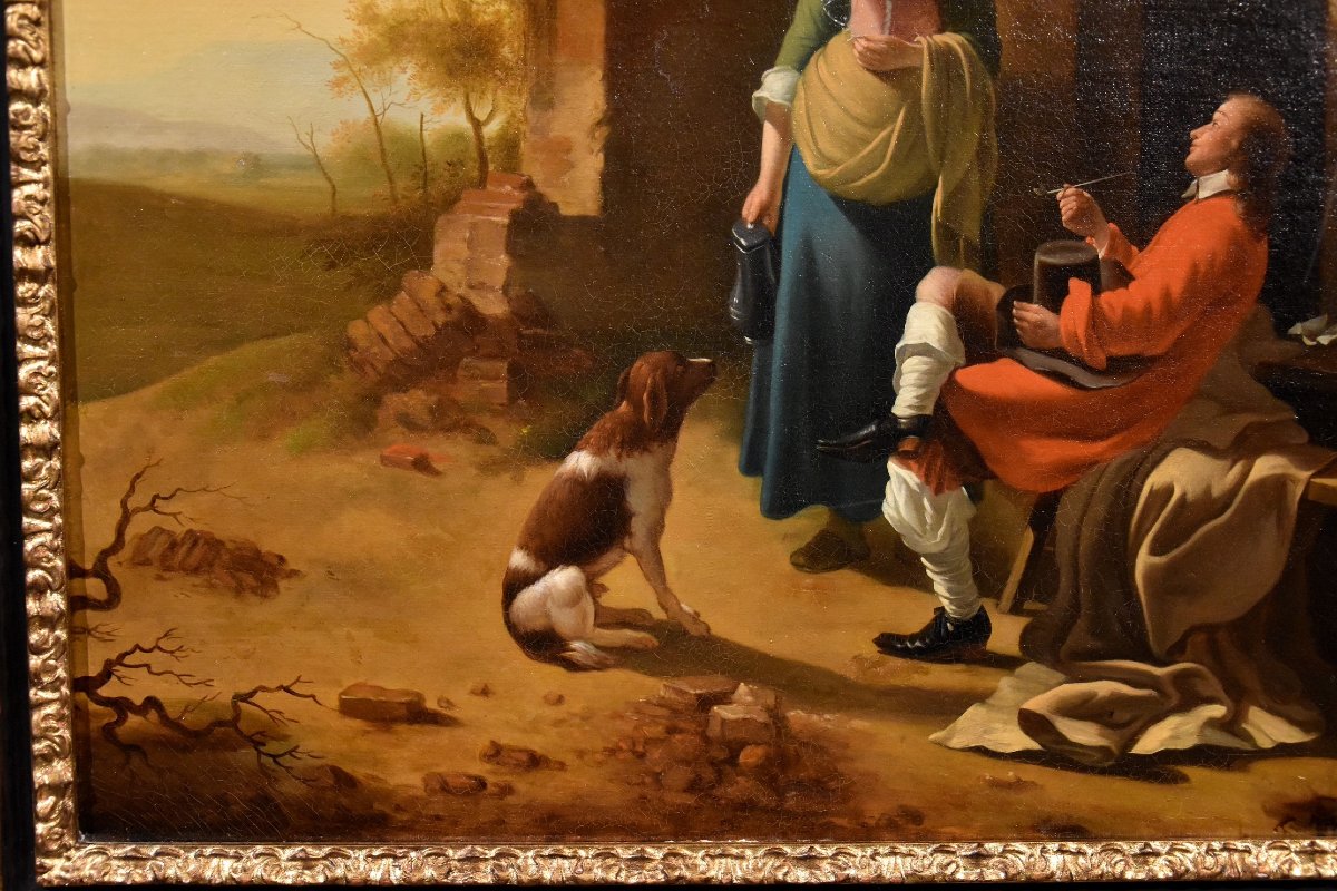 Scène Galante à l'Entrée d'Une Auberge, Jan Vermeer d'Utrecht (schoonhoven 1630 - 1692) Suiveur-photo-1