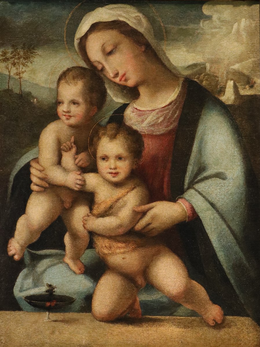  Vierge à l'Enfant et le petit saint Jean, Domenico Beccafumi (1486 – 1551) suiveur/atelier-photo-2
