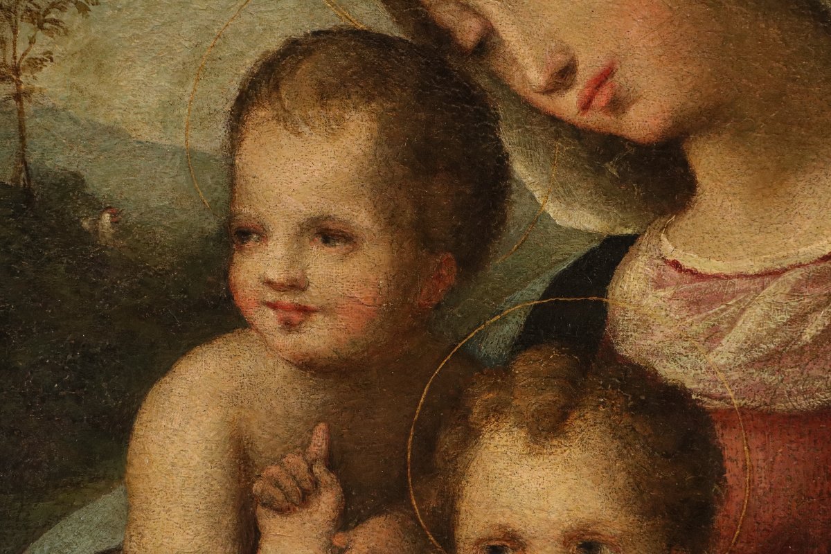  Vierge à l'Enfant et le petit saint Jean, Domenico Beccafumi (1486 – 1551) suiveur/atelier-photo-1