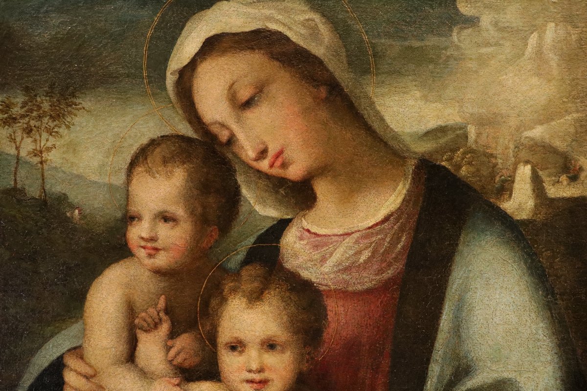  Vierge à l'Enfant et le petit saint Jean, Domenico Beccafumi (1486 – 1551) suiveur/atelier-photo-2