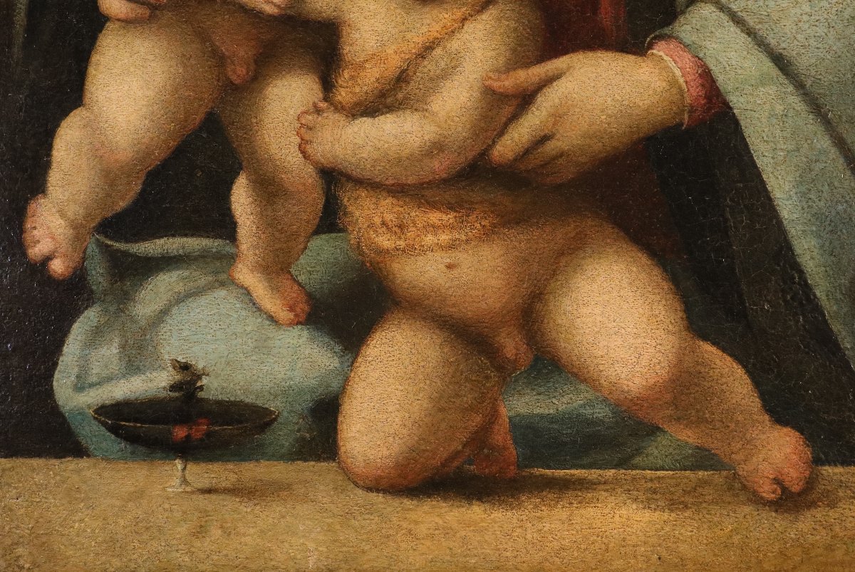  Vierge à l'Enfant et le petit saint Jean, Domenico Beccafumi (1486 – 1551) suiveur/atelier-photo-3