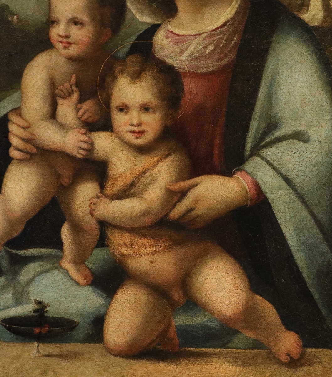  Vierge à l'Enfant et le petit saint Jean, Domenico Beccafumi (1486 – 1551) suiveur/atelier-photo-4