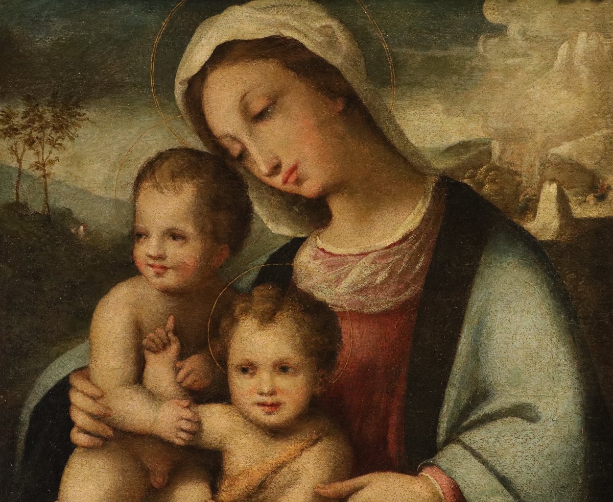  Vierge à l'Enfant et le petit saint Jean, Domenico Beccafumi (1486 – 1551) suiveur/atelier-photo-5