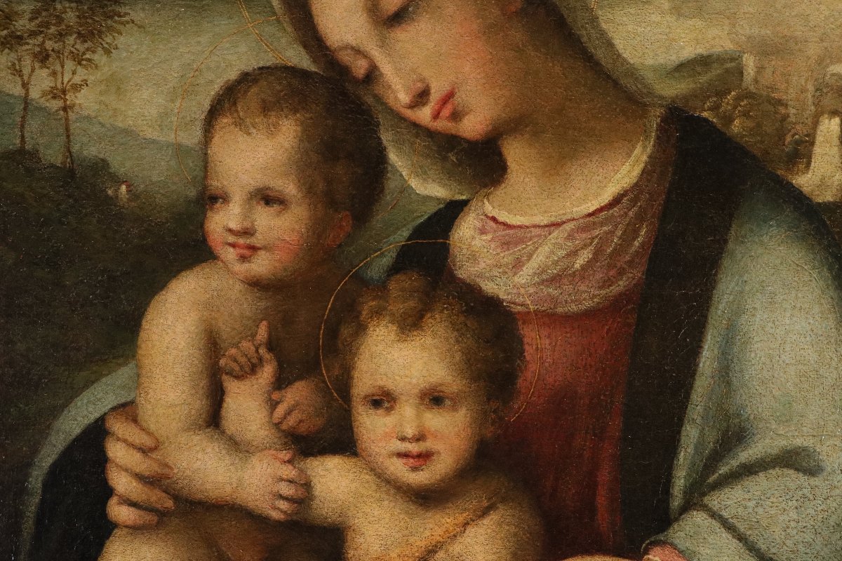  Vierge à l'Enfant et le petit saint Jean, Domenico Beccafumi (1486 – 1551) suiveur/atelier-photo-7