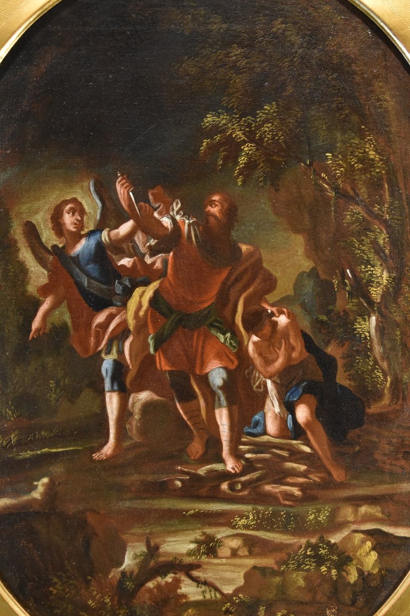 agar And The Angel / The Sacrifice Of Isaac, 18th-century Neapolitan Master-photo-1