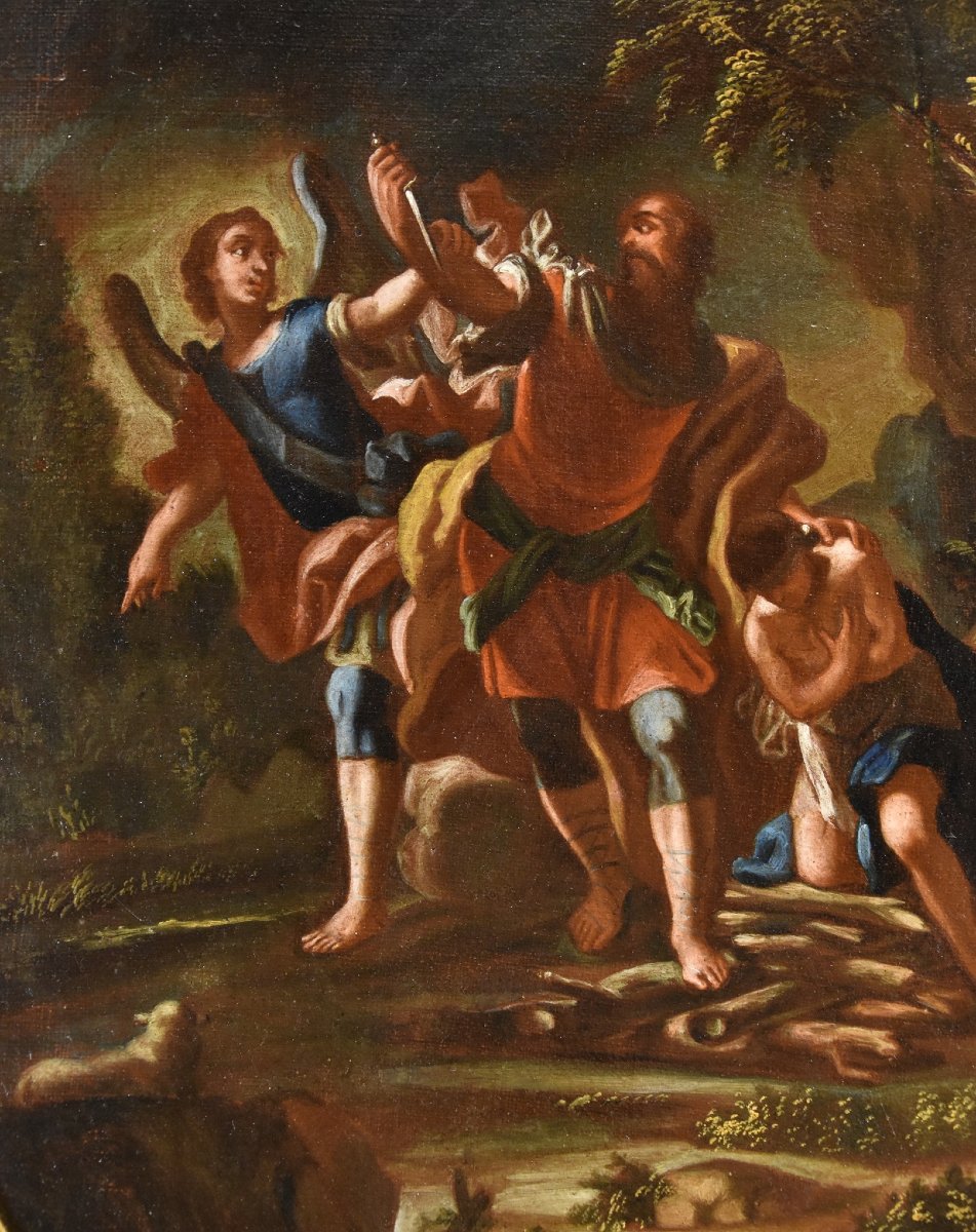  agar And The Angel / The Sacrifice Of Isaac, 18th-century Neapolitan Master-photo-3