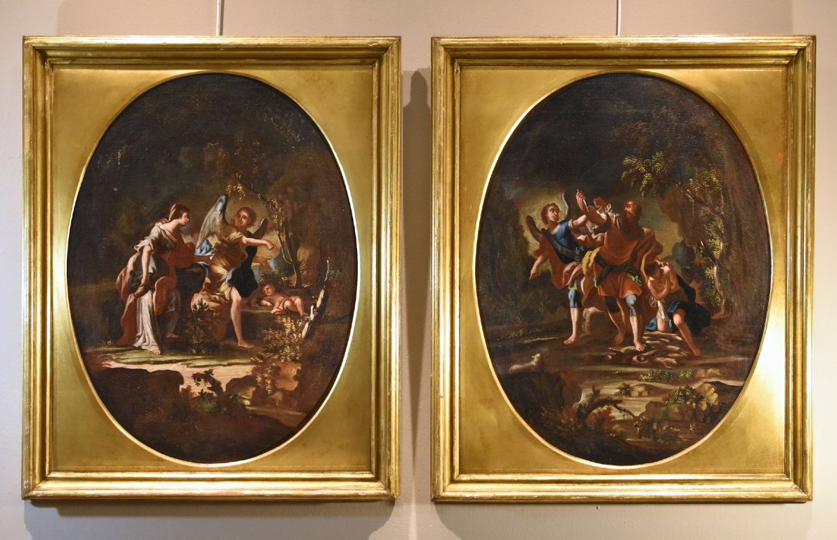  agar And The Angel / The Sacrifice Of Isaac, 18th-century Neapolitan Master