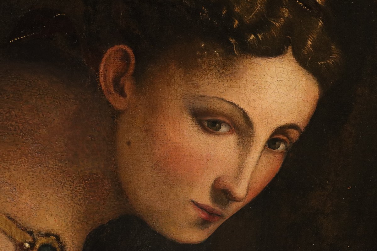 Camillo Boccaccino (Crémone, 1505 – 1546) Disciple  Vénus allaitant Cupidon-photo-3