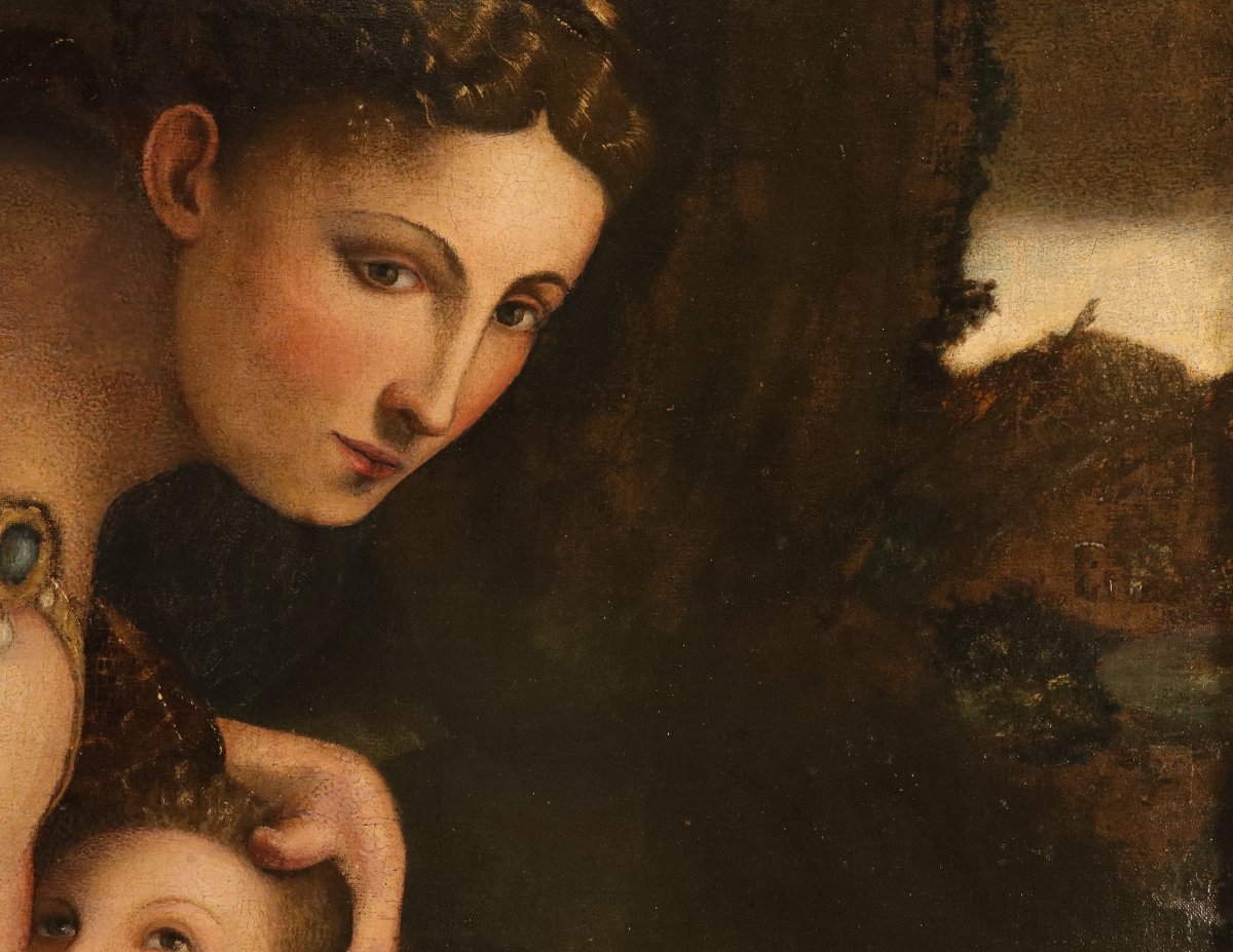 Camillo Boccaccino (Crémone, 1505 – 1546) Disciple  Vénus allaitant Cupidon-photo-2