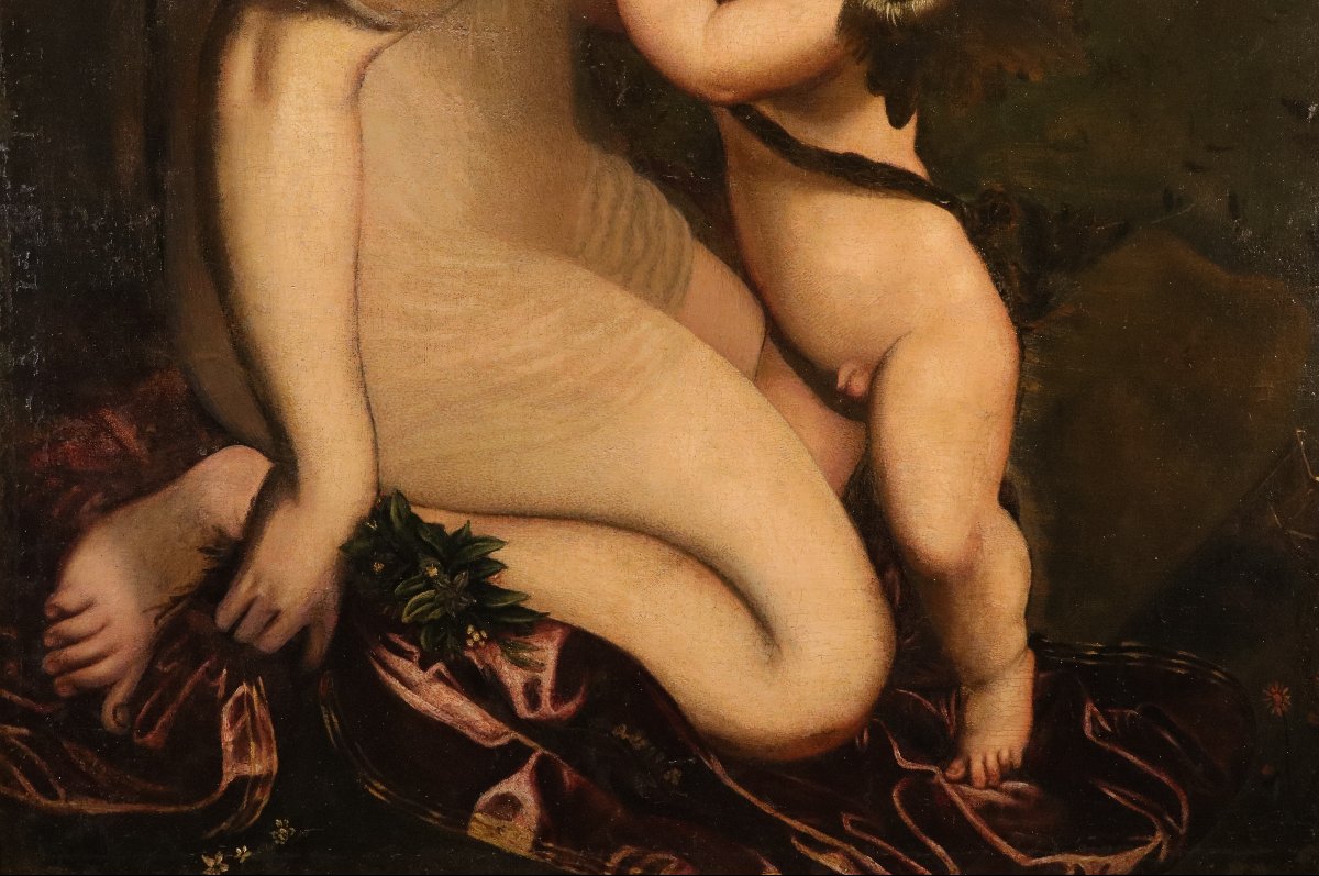 Camillo Boccaccino (Crémone, 1505 – 1546) Disciple  Vénus allaitant Cupidon-photo-5