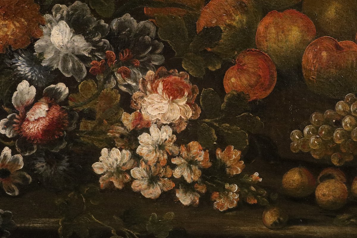 Felice Boselli (Plaisance, 1650 – Parme, 1732), Nature morte aux fleurs et aux fruits-photo-3