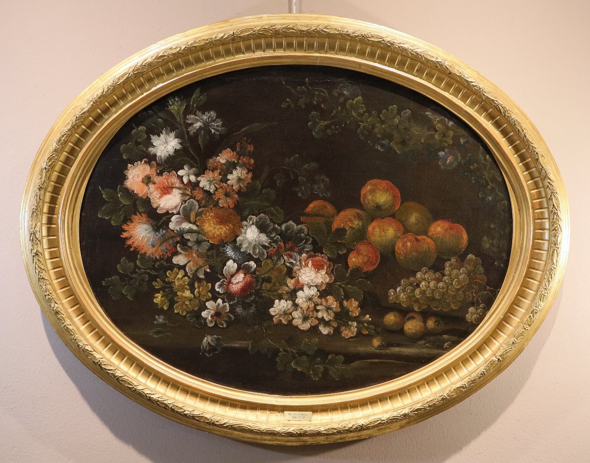 Felice Boselli (Plaisance, 1650 – Parme, 1732), Nature morte aux fleurs et aux fruits