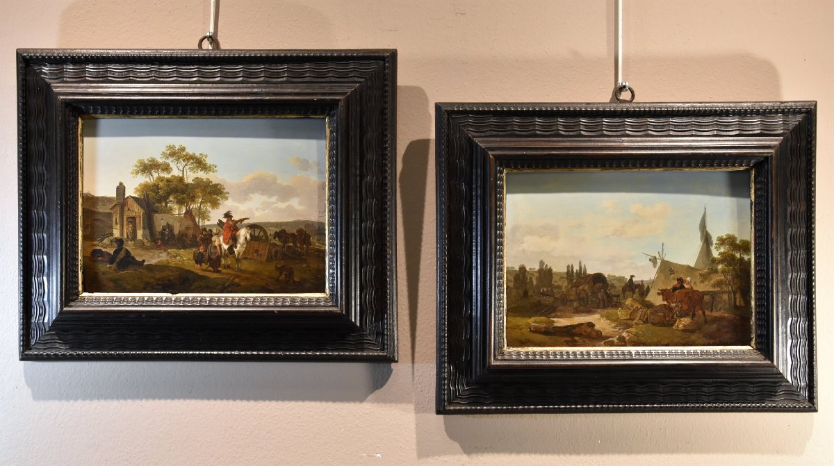 Claude Michel Duplessis (actif à Versailles de 1791 à 1799), Paire de peintures