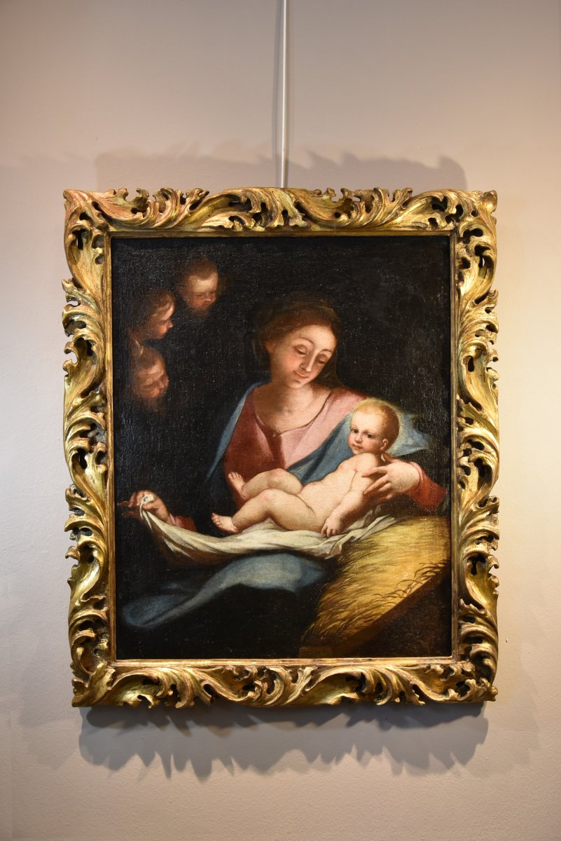 Vierge à l'Enfant, Anton Maria Piola (gênes, 1654 - 1715) Cercle-photo-1