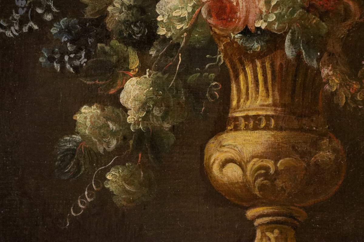 Pair Of Still Lifes With Flowers, Francesco Lavagna (naples, 1684–1724)-photo-6