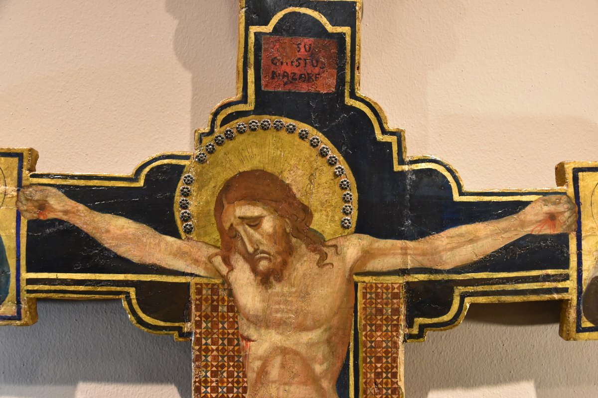 Antique Crucifix With God The Father, The Virgin Mary, And Saint John-photo-3