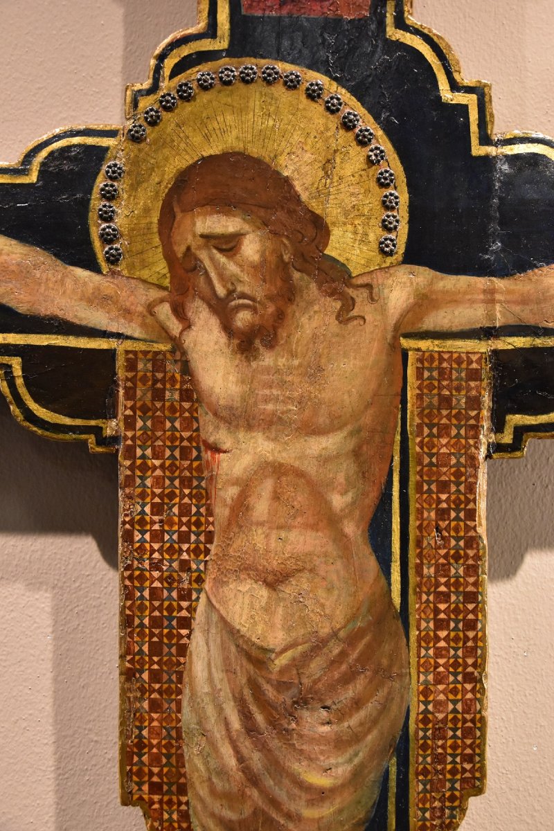 Antique Crucifix With God The Father, The Virgin Mary, And Saint John-photo-2