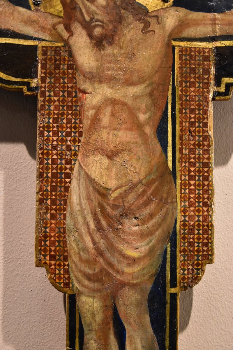 Antique Crucifix With God The Father, The Virgin Mary, And Saint John-photo-3