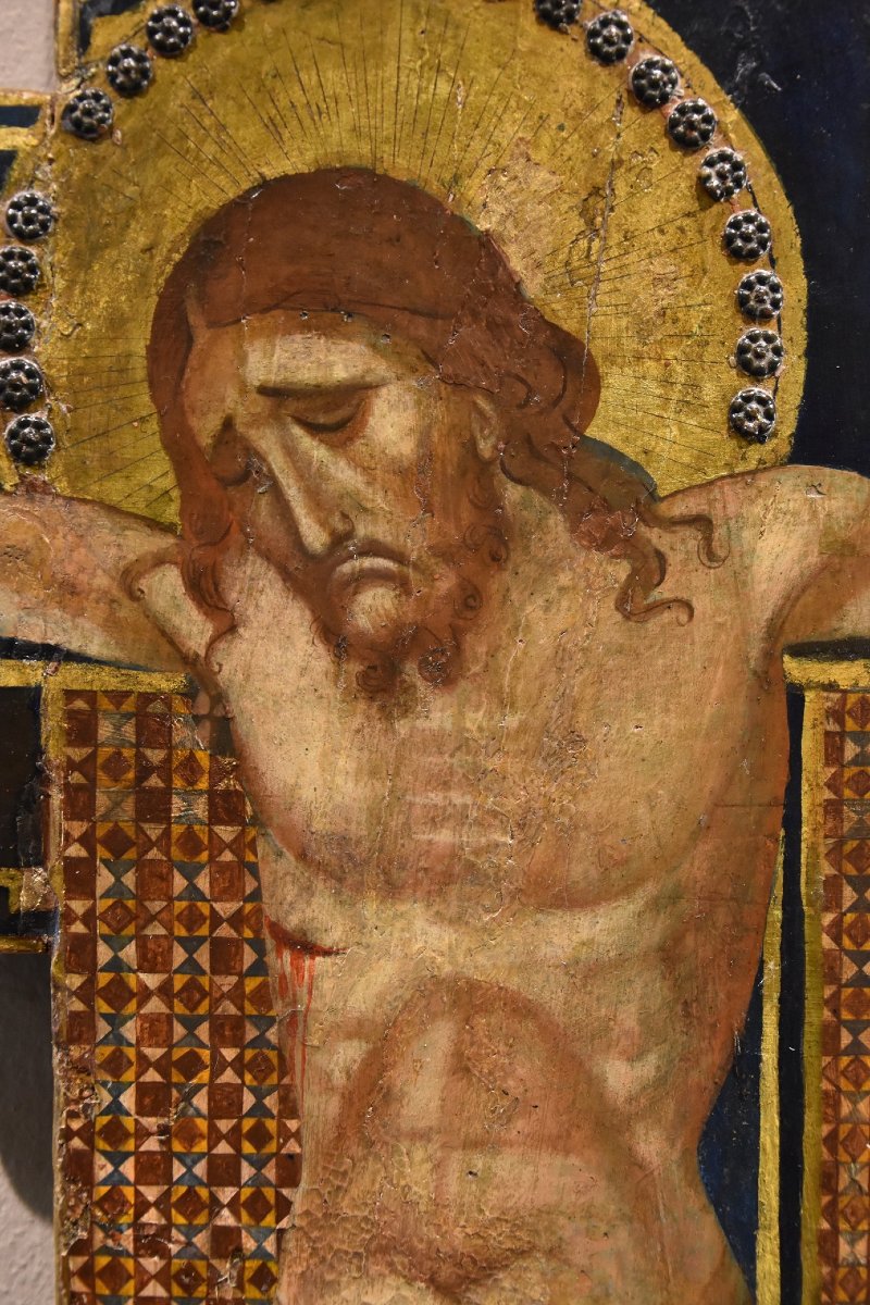 Antique Crucifix With God The Father, The Virgin Mary, And Saint John-photo-4