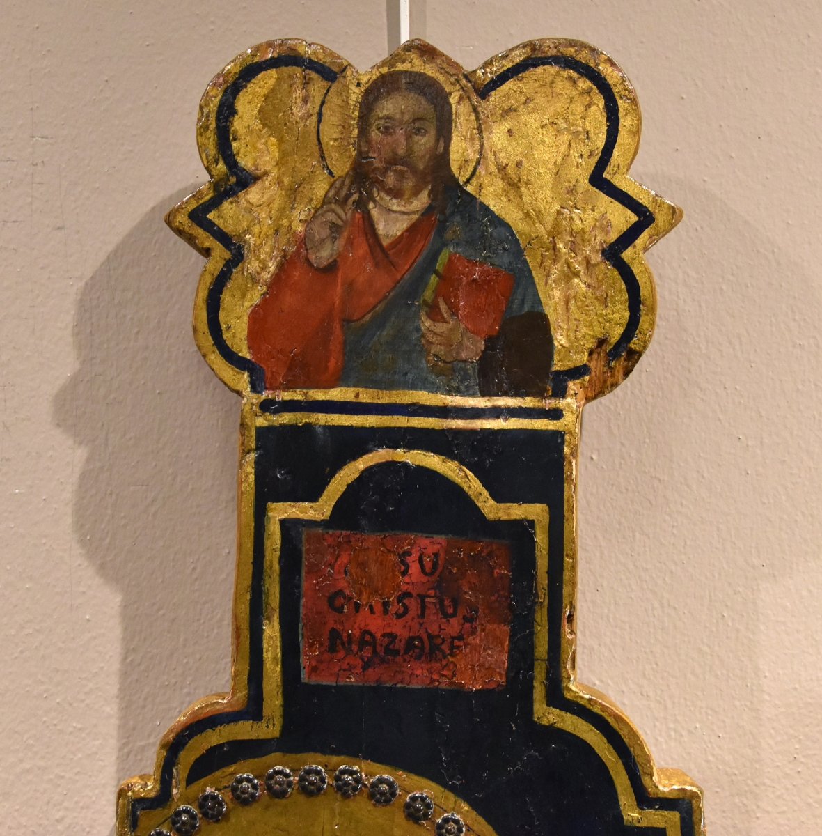 Antique Crucifix With God The Father, The Virgin Mary, And Saint John-photo-5