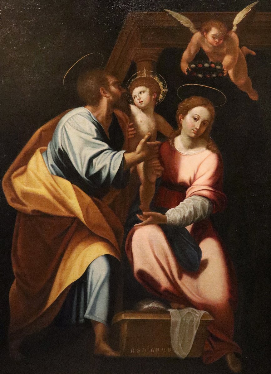La Sainte Famille, Cristoforo Roncalli « il Pomarancio » (Pomarance, 1552 - Rome, 1626) Atelier