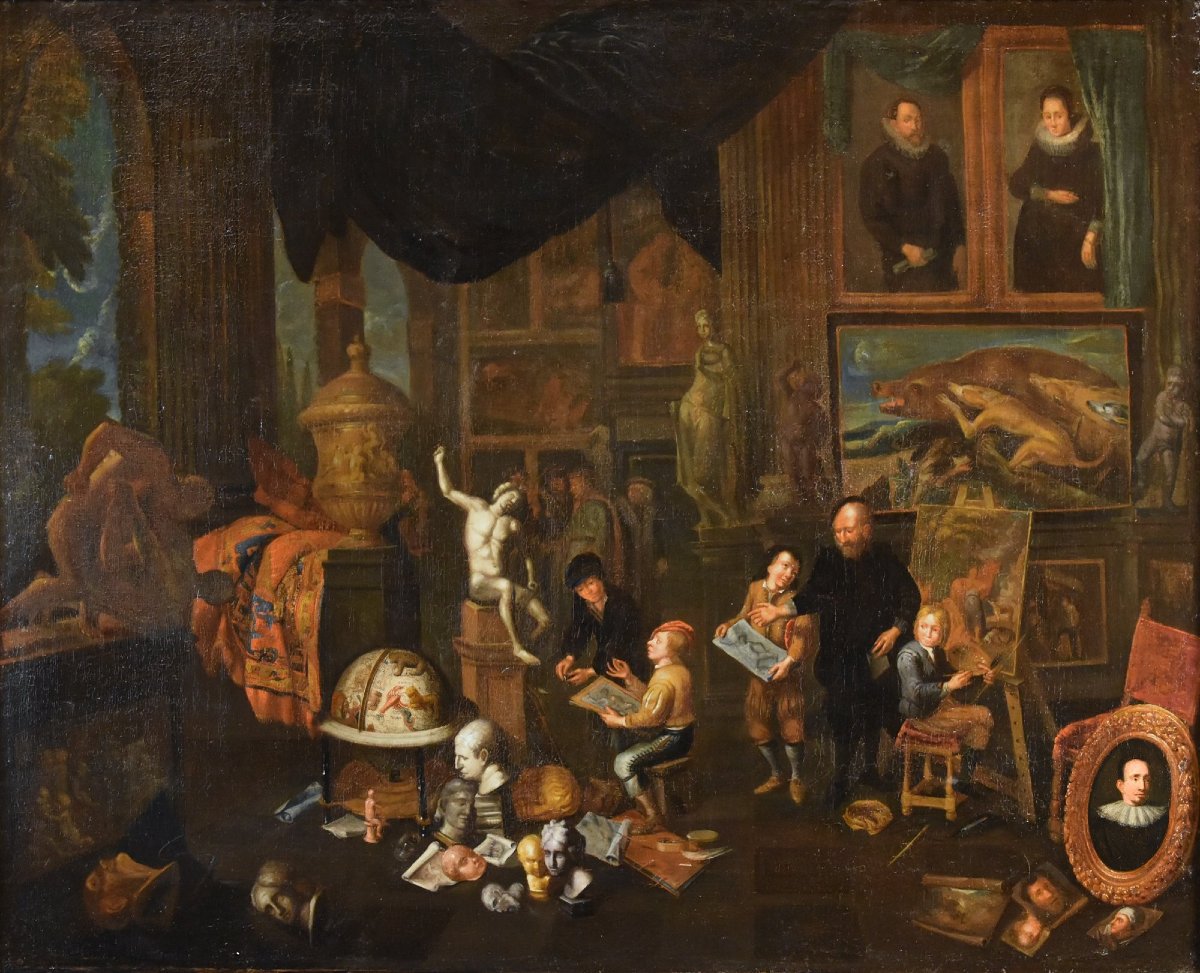 L'atelier de l'artiste, Gerard Thomas (Anvers 1663-1720) Attribuable