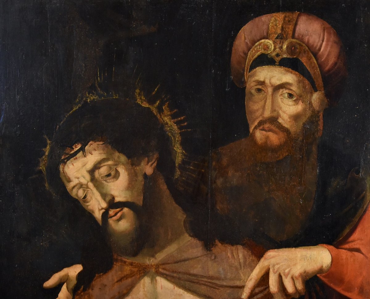 Ecce Homo Avec Ponce Pilate, Michael Coxie (malines, 1499 - 1592) Cercle De -photo-2