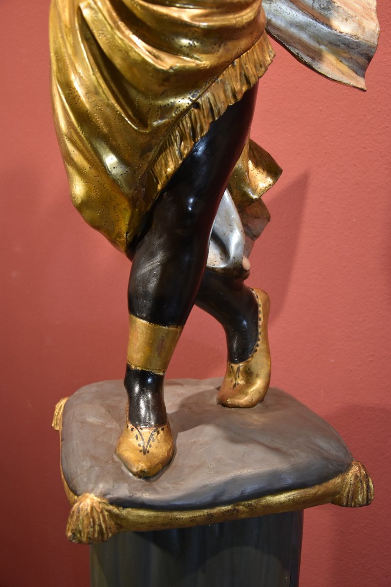Sculpture Ancienne 'Femme Maure', Venise XIXe siècle (avec support)-photo-1