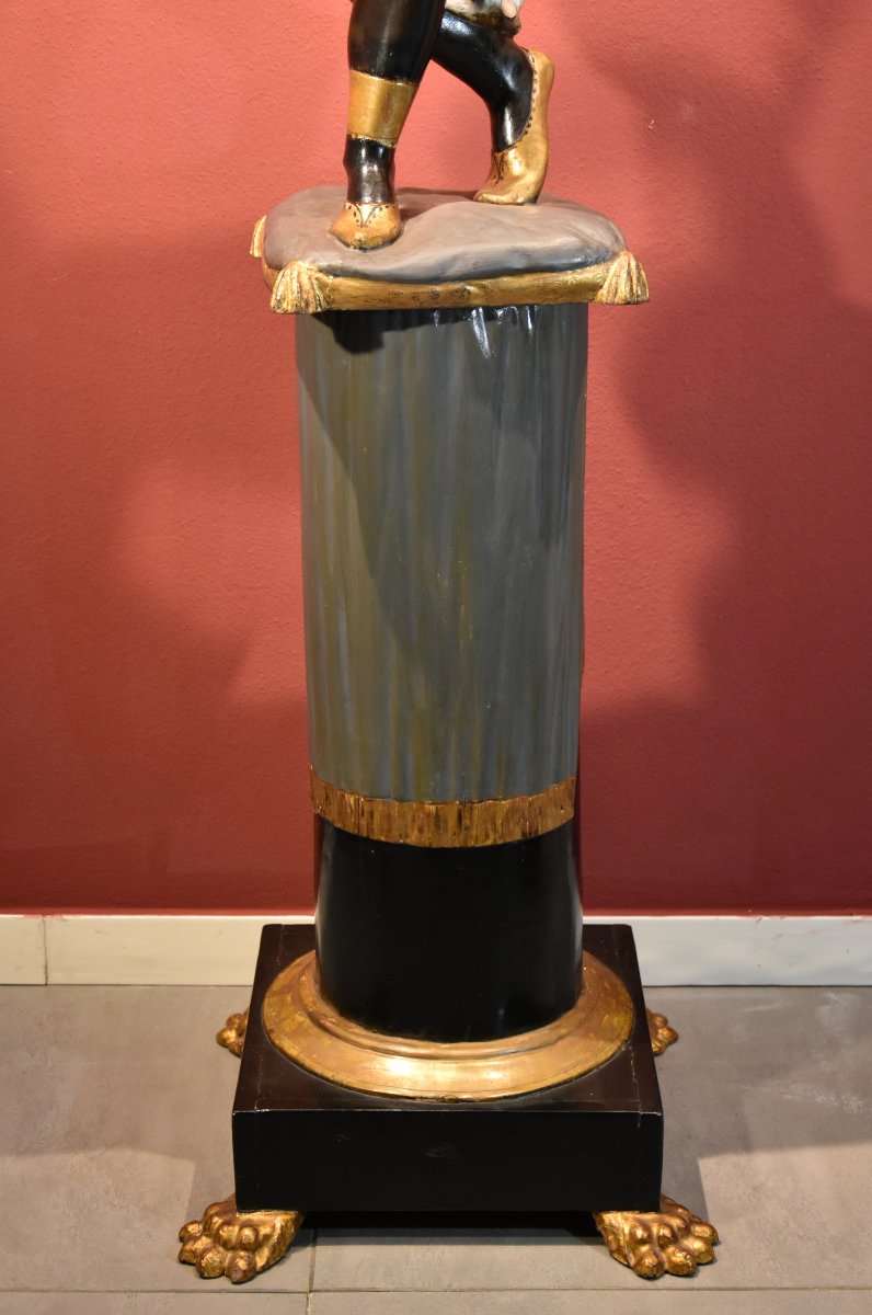 Sculpture Ancienne 'Femme Maure', Venise XIXe siècle (avec support)-photo-3