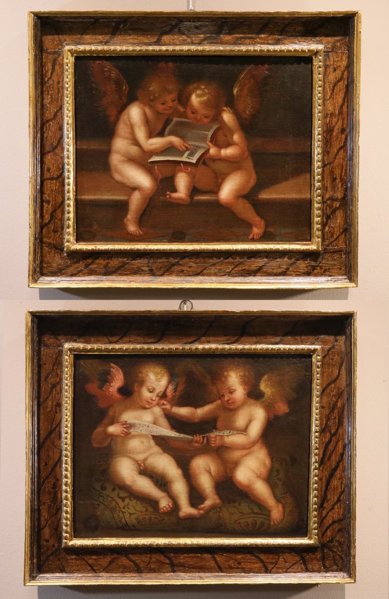 Angels With A Scroll / Angels With A Book, Guglielmo Caccia "il Moncalvo" 