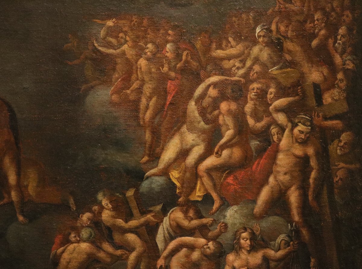 The Last Judgment (after Michelangelo), 17th-century Roman Painter-photo-1
