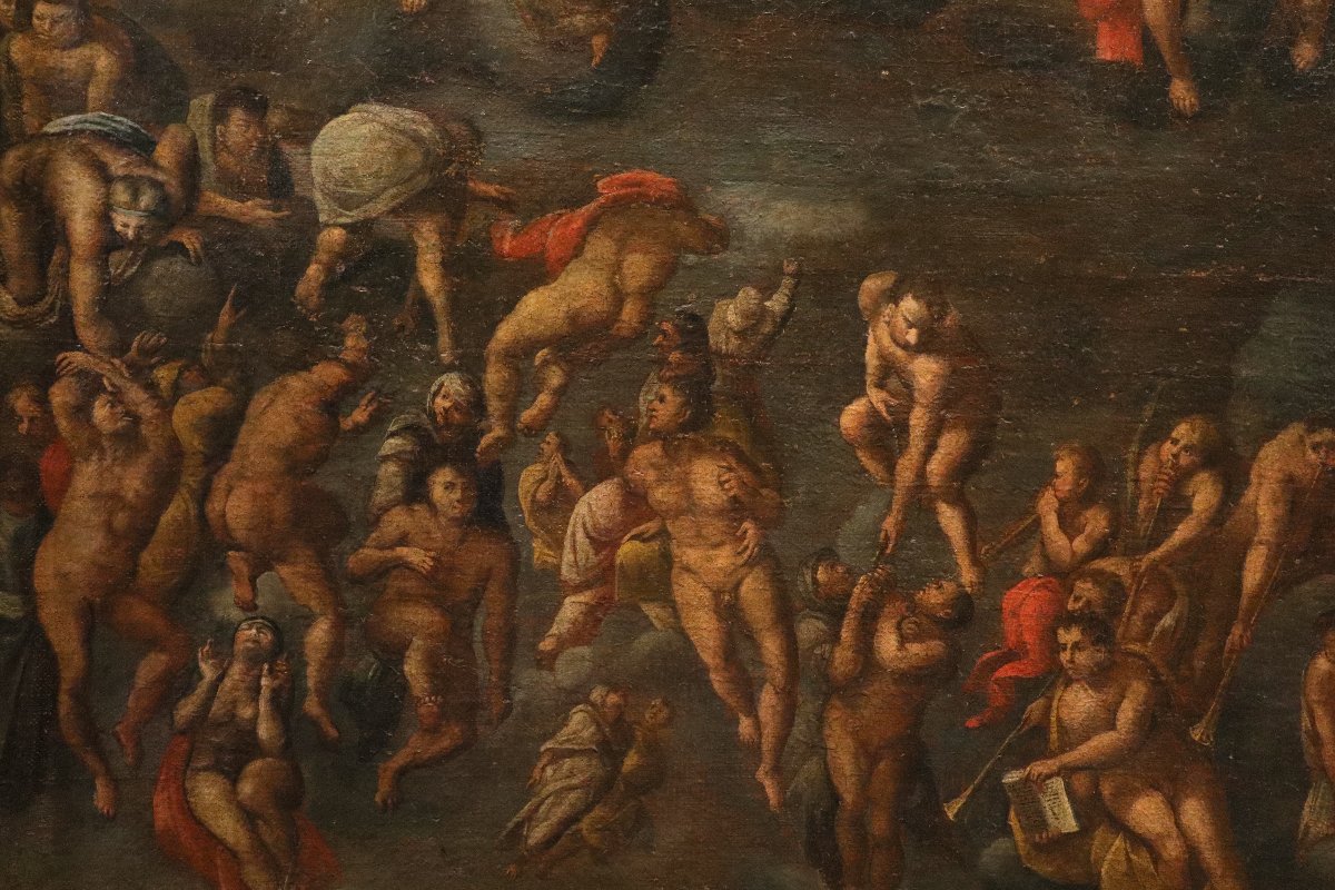 The Last Judgment (after Michelangelo), 17th-century Roman Painter-photo-2